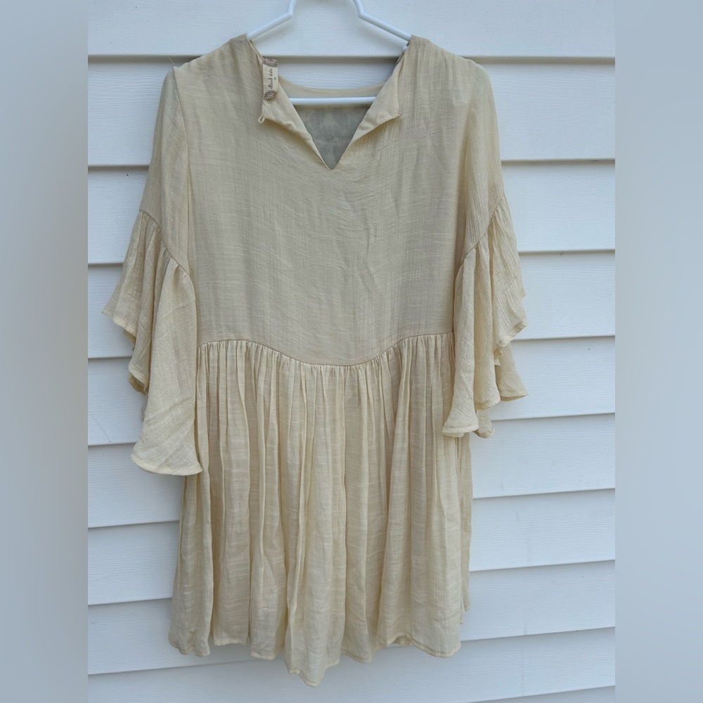 Altar'd State Cream Mini Sundress with Flutter Sleeves - Picture 9 of 11